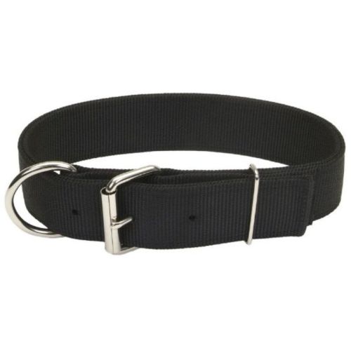 Coastal Pet Macho Dog Double Ply Nylon Collar with Roller Buckle 1.75" Wide Black
